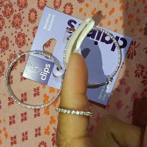 NWT Diamond Cut Sensitive Solutions Ears clip on Non Pierced Large hoop Earrings